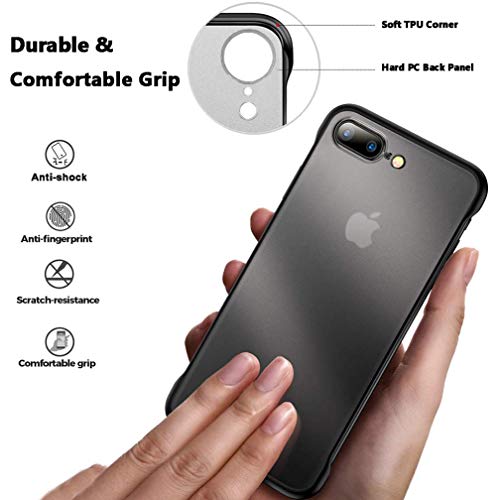 Image of REALCASE Compatible for iPhone 7 Plus / 8 Plus Back Cover | Ultra Thin Translucent Matte Frameless TPU | Shockproof Bumper Back Case Cover for iPhone 7 Plus / 8 Plus (F-Blue)