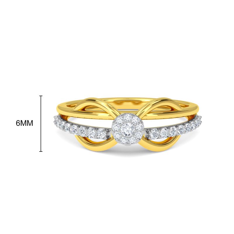 Image of KISNA 14k / 18k Real Gold & Diamond Ring | Diwali, Rakhi Rakshabandhan Gift for Sister /Bhabhi /Women | With Certificate of Authenticity & BIS-Hallmarked Gold Jewellery | Crismi Diamond Ring