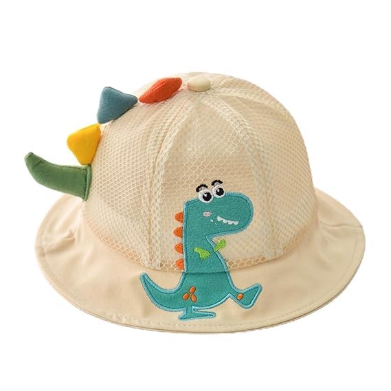 Dinosaur Summer Cap for Baby Boy 1-3 Years Old, UPF 50+ Sun Protection Bucket Hat Kids Cap, Breathable Mesh Baby Hat Caps for Kids Girls Boys Cute Fashion Sunshade Gift for Boys Girls-image-32