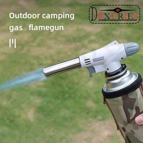 Image of DEXURIES Heavy Duty Automatic Butane Can Flame Gun Torch | Multipurpose Camping Gas Torch | Auto Ignition for Welding or Professional Work (Pack of 1) (Grey)