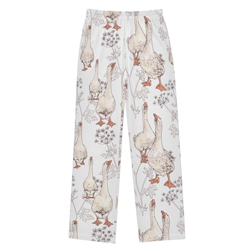 Goose Dandelion Boys Long Pants Soft Trousers Elastic Waist Kids Lounge Bottoms with Pockets S-XL