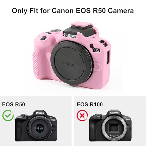 Funda para Canon EOS R50 de silicona suave rosa miniatura 2