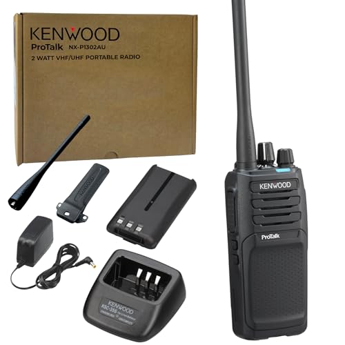 KEWOOD NX-P1302AU ProTalk 2W Business Two-Way Radio – Simple Setup, 64 Channels, Upgradeable to Digital, Long-Lasting 19.5 Hour Battery, Loud 1,000 mW Speaker, MIL-STD 810 & IP54/55 Rating