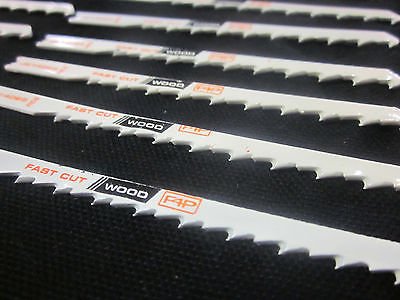 100pc JIG Saw 4" 6-TPI Wood Cutting Jigsaw Blades U144 Fast Cut SOFTWOOD Plywood