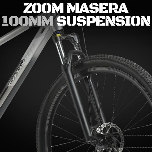 Image of FitTrip Dominator 29T Unisex MTB | Zoom Masera Suspension | Imported Clarks UK Dual Disk Brakes | Dual Tone Paintjob with Crystals | Single Speed | Zero Maintenance (Sterling Silver)
