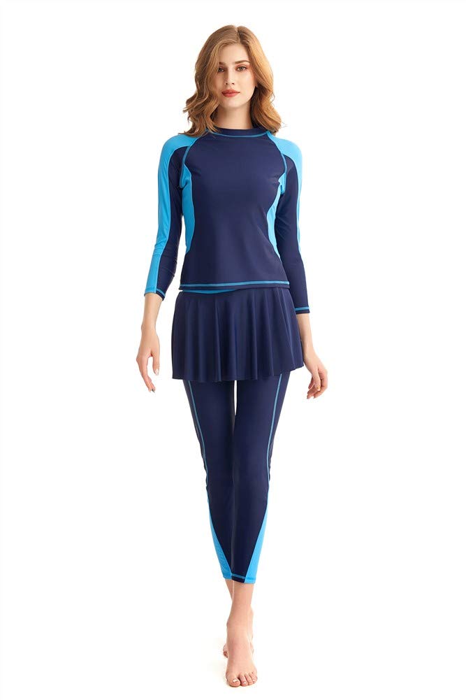 Modest Swimwear for Women Long Sleeve Swimsuit Burkini Modesty Swimming Costume Rash Guard Surfing Suit Beachwear