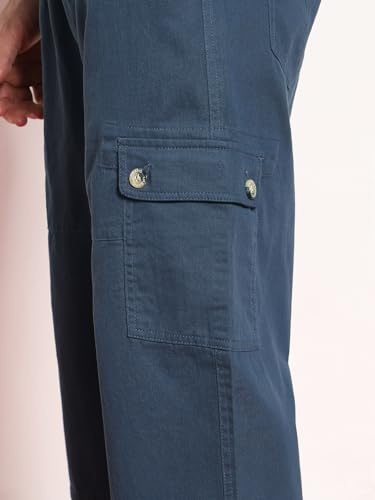 Image of Urbano Fashion Men's Loose Baggy Fit Cargo Jogger Chino Pant with 6 Pockets Stretchable
