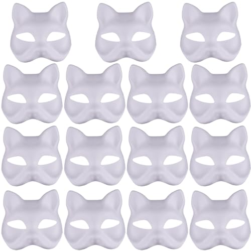 Máscara de gato DIY blanca para pintar disfraces personalizados sin gastar de más