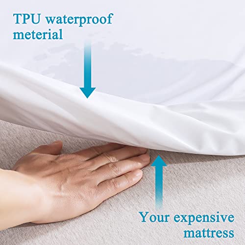 DOWNCOOL 2 Pack Queen Mattress Protector Waterproof, Premium Breathable Microfiber Soft Mattress Cover Washable, Fitted 8" - 18" Deep Pocket, Mattress Protector Queen - Thumbnail 4
