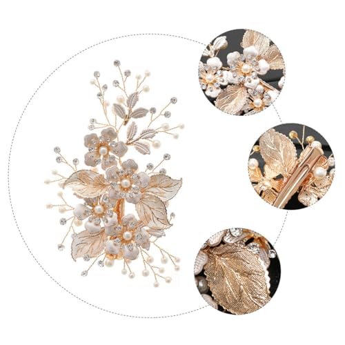 Barrette dorée fleur délicate accessoire de tête haute finition