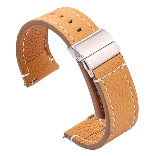 Bracelet de montre en cuir souple interchangeable de 18 à 24 mm pour montre homme