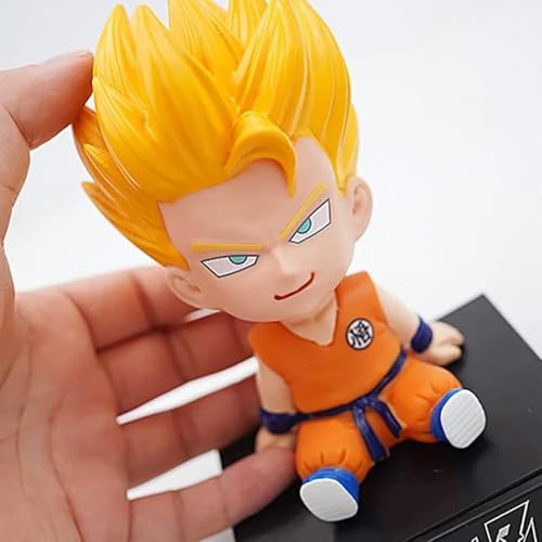 Image of Super Hero Action Figure Limited Edition Bobblehead with Mobile Holder for Car Dashboard, Office Desk & Study Table - Goku
