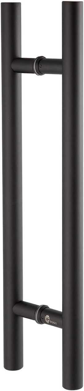 - TOGU TG-6012 36 inches Solid Standoffs Heavy-Duty Commercial Grade-304 Stainless Steel Push Pull Door Handle/Ladder Shaped Door Pull Handle/Commercial Door Pull Handle, Matte Black Finish