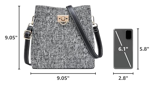 Image of KALIDI Crossbody Purses for Women Vegan Leather Bucket Bag Fashion Ladies Crossbody Handbag Shoulder Purse with Multi Pockets