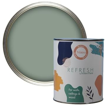 Vintro Paint Refresh Green Matt Finish for Furniture, Walls, or Wood, Interior Use - 1 Litre (Sea Green)
