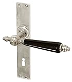 Artikelmaße Türdrücker: Länge: 150 mm (30mm + 120mm) Abstand vom Türblatt, Außenkante: 75 mm Abstand vom Türblatt, türseitige Kante: 46 mm I Schlüsselloch: Buntbart (BB) I Schlüssellochabstand: 72 mm