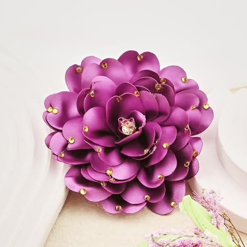 Image of CSIYANJRY99 Dainty Feather & Rose Flower Large Brooch Lapel Pins Delicate Elegant Handmade Flower Brooches Pin Classic for Wedding Party Dance Banquet for Women Dress Suit Ceremony Clothes Accessories Jewelry Valentine's Day Gifts