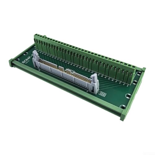 IDC64P 64 Pin IDC Connector Terminal Block with Shell Compact 183 * 87mm for Industrial Equipment PLC Systems Green PVC