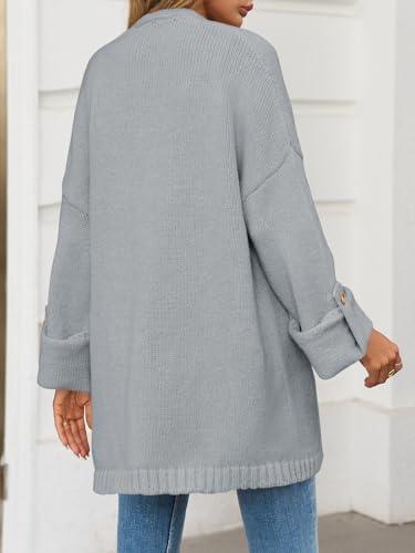 Image of Saodimallsu Womens Oversized Long Cardigan Sweaters Casual Open Front Chunky Knit Slouchy Fall Trendy Sweater Coats