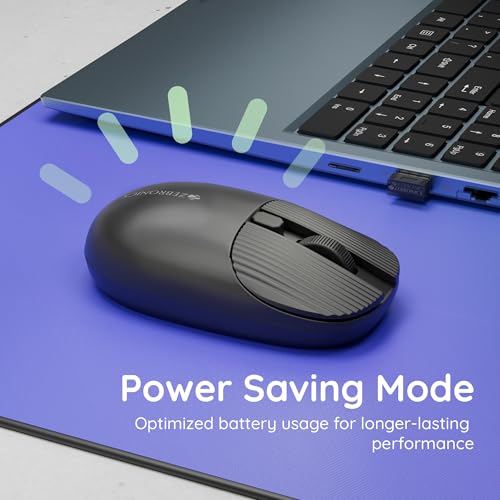Image of Zebronics Freego Pro Wireless Mouse, 2.4GHz, Up to 1600 DPI, 3-Level DPI Switch, 4 Buttons, USB Nano Receiver, High Precision, Power Saving Mode, Ergonomic Design, Multi-Surface Support (Black)