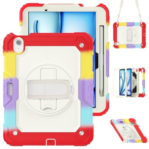 Coque iPad Air 13 M3 arc-en-ciel silicone rigide