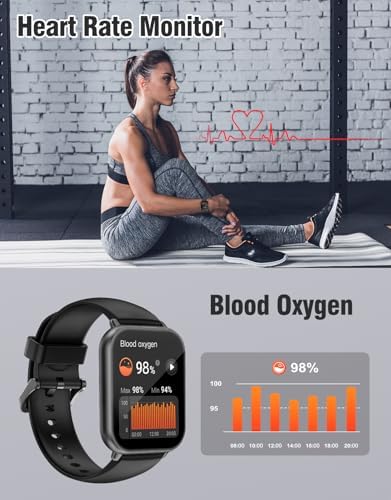 Fitness Tracker Fitness Watches for Women Men (Make/Answer Calls), 1.85" Smart Watch for iPhone/Android Phones, Heart Rate/Sleep Monitor Steps Tracker Watch Pedometer IP68 Waterproof