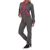 Regular Fit 85K1 Finchgirl FG18R Damen Jumpsuit Overall Dunkelgrau/Pink Gr. M