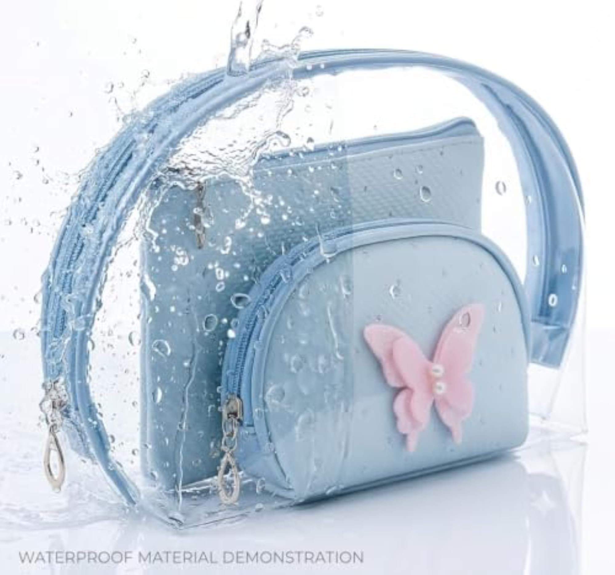 Transparent Travel Makeup Bag with Small Pouches, Waterproof