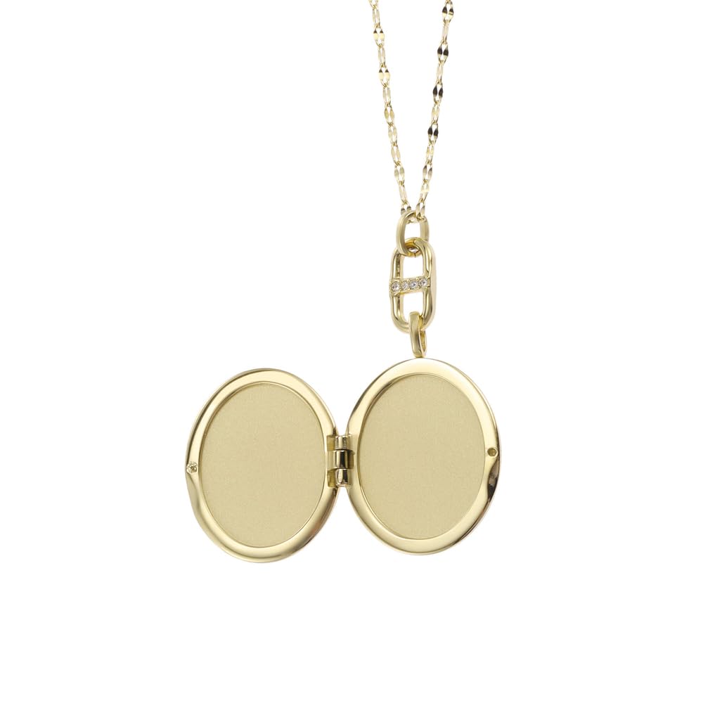 Fossil Halskette für Frauen Locket Collection Gold-Tone Edelstahl Kette Halskette, Länge: 400mm+50mm, JF04426710