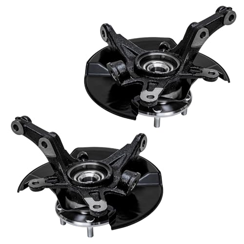 Image of Detroit Axle - Front Loaded knuckle Kit for 2006 2007 2008 2009 2010 2011 Honda Civic, 2 Steering Knuckles & Wheel Hub Bearings Assembly 2 Struts Coil Spring Replacement Suspension