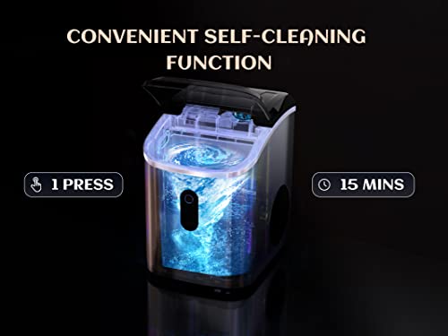 Ecozy Nugget Ice Maker Countertop - Chewable Pellet Ice Cubes, 33 Lbs Daily Output, Stainless Steel Housing, Self-Cleaning Ice Machine With Ice Bags For Parties, Kitchen, Bar, Office, Silver #TOP3