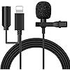 Yangers 8 Pin Plug Mini Microfoon, Revers Tie Clip op Omnidirectionele Condensator Mic met 3.5mm Jack Vrouwelijke Adapter Oortelefoon Connector voor Apple iPhone 12 11 X 8 7 6 iPad Mini Air iPod