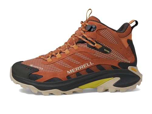 Image of Merrell Moab Speed 2 Mid GTX Shoes for Men - Gore-TEX Technology - Mesh Lining and Upper Clay 8.5 M