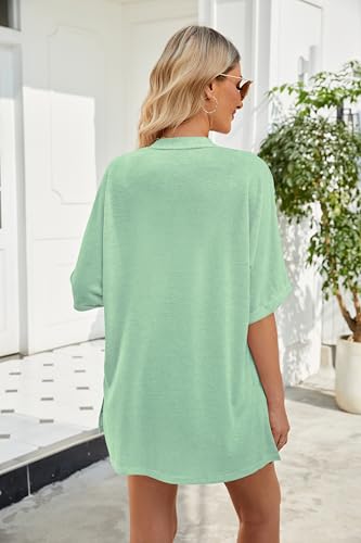 Image of Yekaty Lightweight Cardigans for Women Casual Summer Short Sleeve Cardigan Open Front Beach Coverups 2026