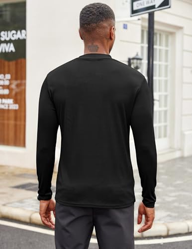 COOFANDY Men's Mock Turtleneck Long Sleeve Shirts Slim Fit Basic T-Shirt Lightweight Ribbed Pullover Sweater3