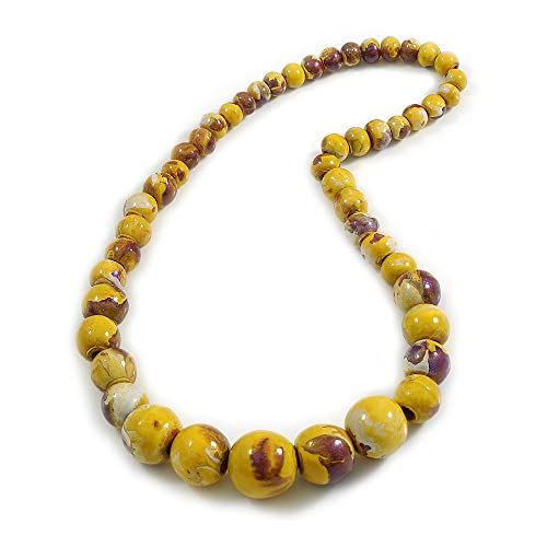 Collier de perles en bois Avalaya 66 cm, une idée cadeau originale pour femme