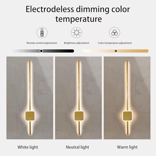 Lámpara de pared interior regulable 2700K-6500K LED dorada 60cm 2