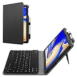 Speziell entworfen für Galaxy Tab S4 T830 / T835 (10.5 Zoll) 2018 Touchscreen Tablet-PC. Eingebauter Magnet stützt Auto Sleep/Wake Funktion.( Auto Sleep/Wake funktioniert NUR wenn die Tastatur abgenommen wird)