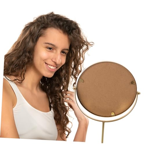 Espejo de maquillaje redondo decorativo dorado moderno miniatura 3