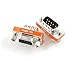 CablesOnline DB9 Null Modem Male to Female Slimline Data Transfer Adapter/Gender Changer , (2-Pack) (AD-N04M-2)