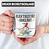 Trendation - Elektriker Tasse Geschenk Kaffeetasse Gadget Lustig Geschenkidee Männer Elektrizität Ohm Volt Amp Elektrotechnik Elektroniker Elektrotechniker Elektroinstallateur Geschenke (Blau) #2