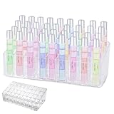 IPENP Rollerball Perfume Organizer, Beauty Scent Holder, 36 Space Clear Acrylic Perfume Organizer Refillable Container Tall Scented Oil Storage Display Case, Makeup Lipgloss Lipstick Display Case