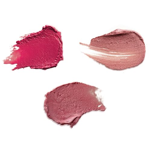 Burt's Bees Lip Shimmer Nude Collection for Valentine's Day Gifts, Tinted Lip Balm Stick, Moisturizing for All Day Hydration with Natural Glowy Pigmented Finish & Buildable Color, Value Pack, 3 Tubes