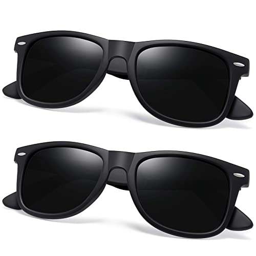 Joopin Square Sunglasses Polarized UV Protection, Trendy Oversized Shades for Women Men, Retro Designer Sun Glasses Driving Fishing Working Unisex Shady Rays (2 Pack Matte Finish)