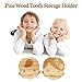 YOFAN Wooden Tooth Fairy Box for Girls - Baby Girl Teeth Keepsake Storage Holder, Pine Wood Memory Organizer