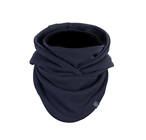 Manufaktur13 Hooded Loop(Navy) - Kapuzen Schal, Loop aus hochwertigem Alpenfleece mit integriertem Windbreaker für Nase, Mund & Nacken