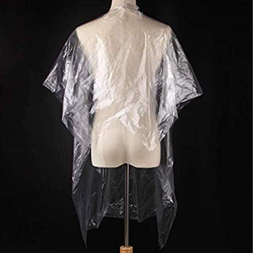 Rrunzfon 50PCS Waterproof Salon Capes and 100PCS Disposable Ear Protector Cap Hairdressing Barber Cape