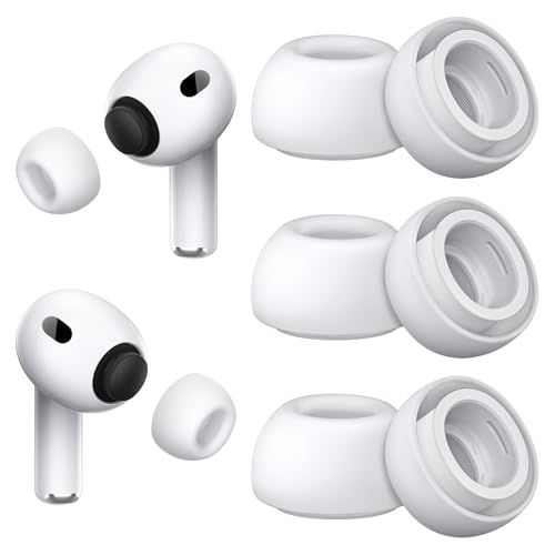 Image of Foam-Infused Ear Tips Replacement Compatible with AirPods Pro 3 (2025), Superior Comfort, Enhanced Noise Cancellation, Secure Fit, Excellent Sound Quality (Large, 3 Pairs)