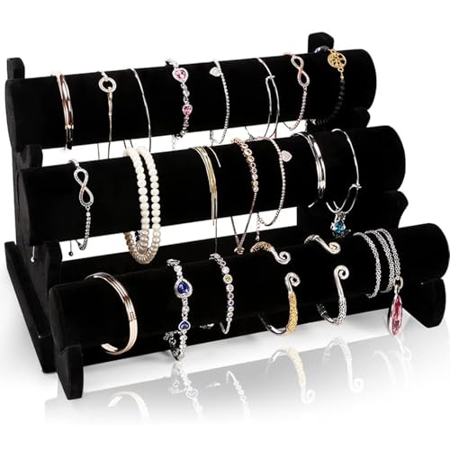 Soporte de Pulsera Terciopelo Negro 3 Niveles 41P21IFUCrL. SL1000