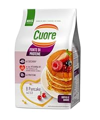 Cuore - Pancake fonte di proteine. Confezione da 8 pancake soffici e dorati. Con Olio Cuore e Vitamina B1. Ideali per Colazione e Merenda